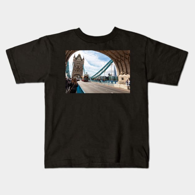 London Tower Bridge And The Shard Kids T-Shirt by tommysphotos